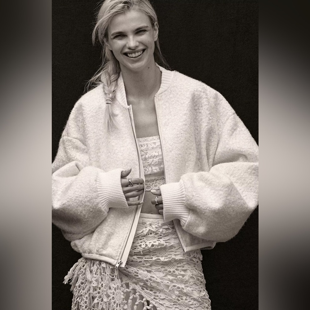 Anthropologie Sherpa Bomber Jacket - Picture 3 of 8